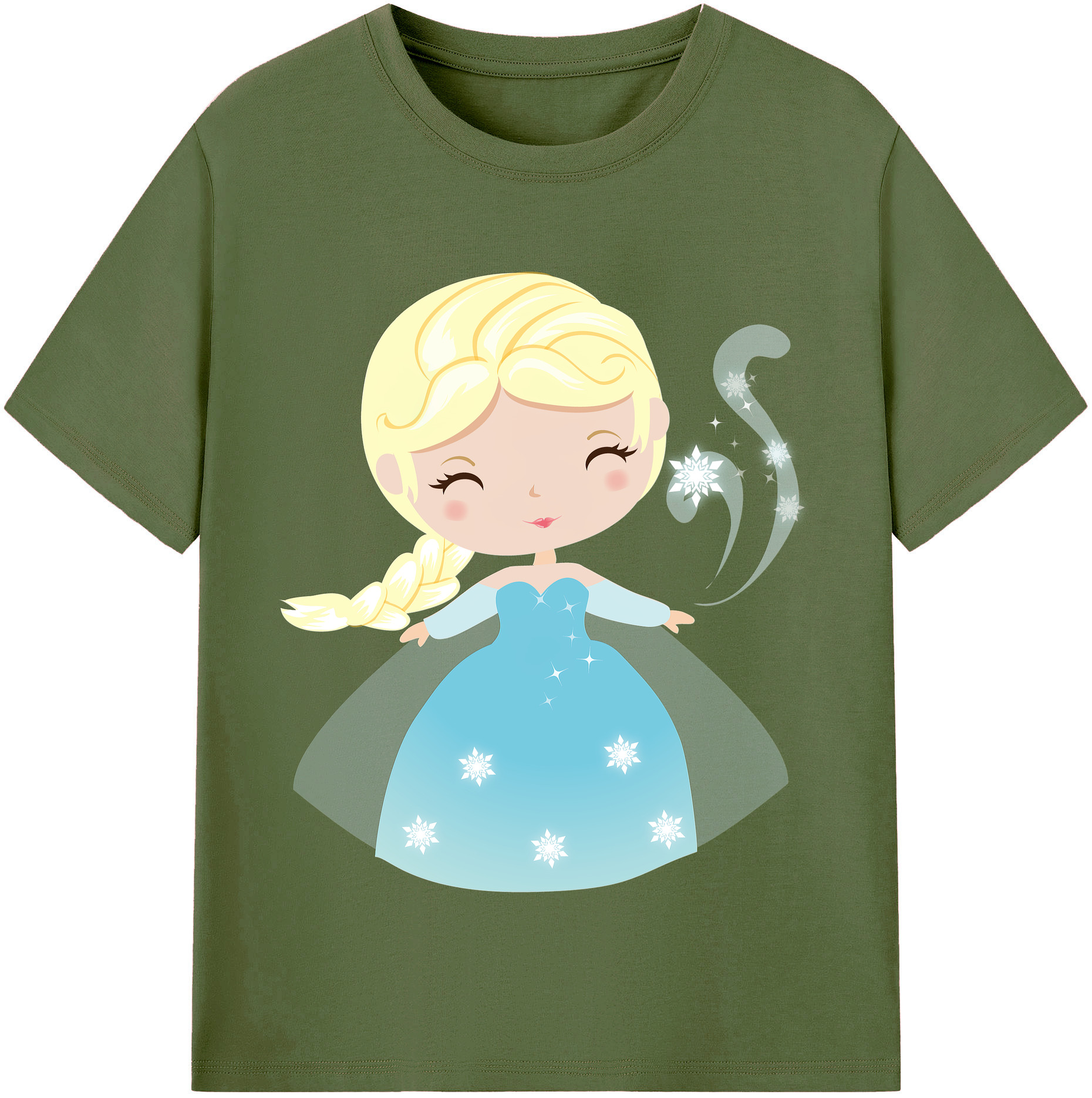 （画像用） アナと雪の女王 アンナ エルサ Frozen Anna Elsa 綿100％半袖Tシャツ（フロントプリント）